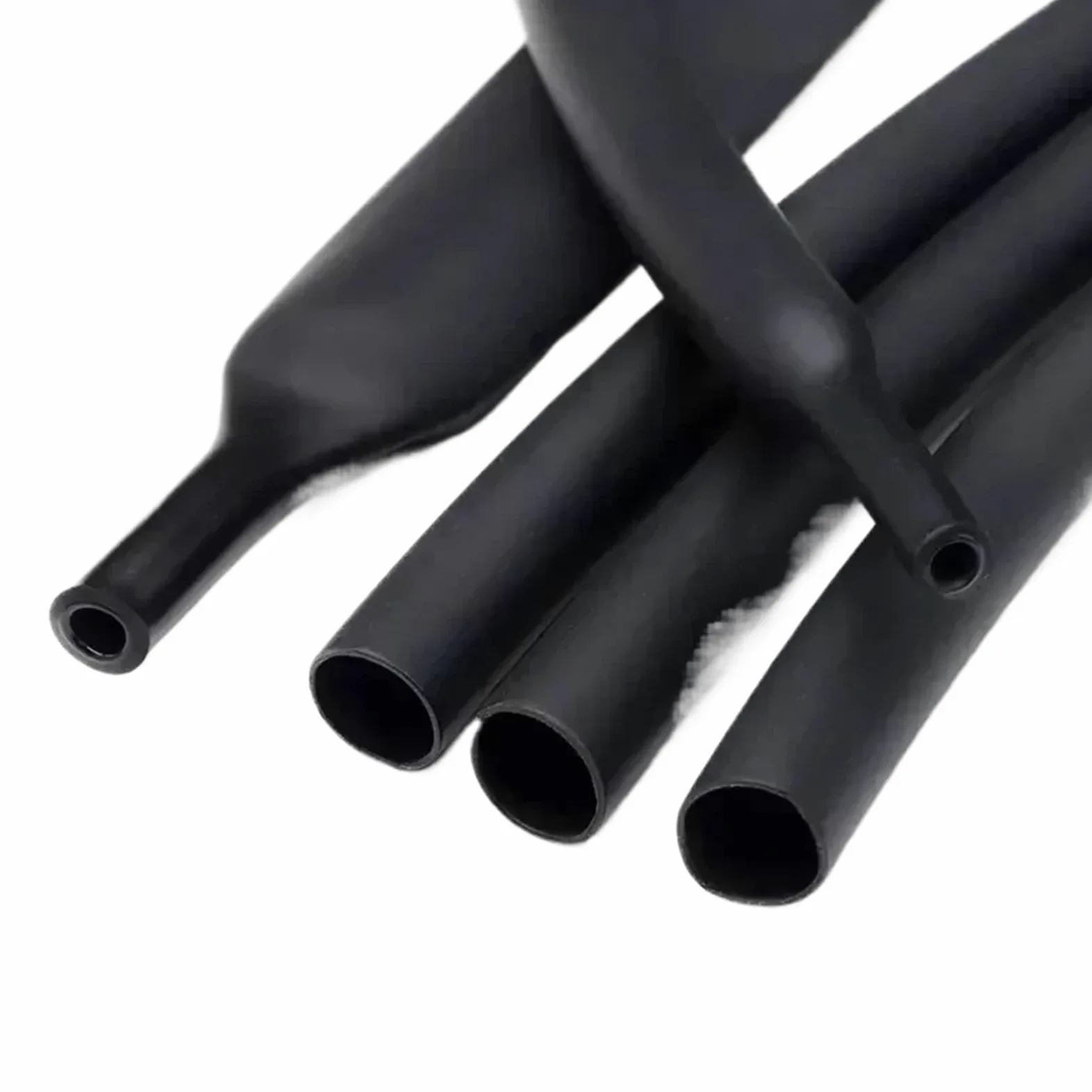 Gaine ThermoréTractable Gaine thermorétractable noire en polyoléfine, 10/50/100 m, 200 m, 3:1, avec colle, rapport de rétrécissement assorti, gaine adhésive for câbles métalliques(Black,7.9mm,100m)