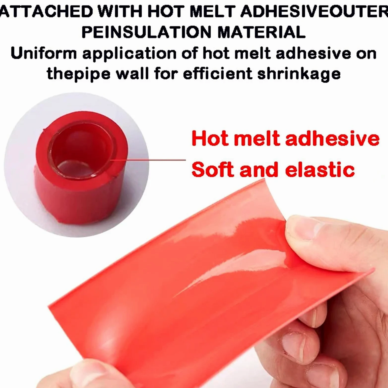Gaine ThermoréTractable Gaine thermorétractable noire en polyoléfine, 10/50/100 m, 200 m, 3:1, avec colle, rapport de rétrécissement assorti, gaine adhésive for câbles métalliques(White,4.8mm,200m)