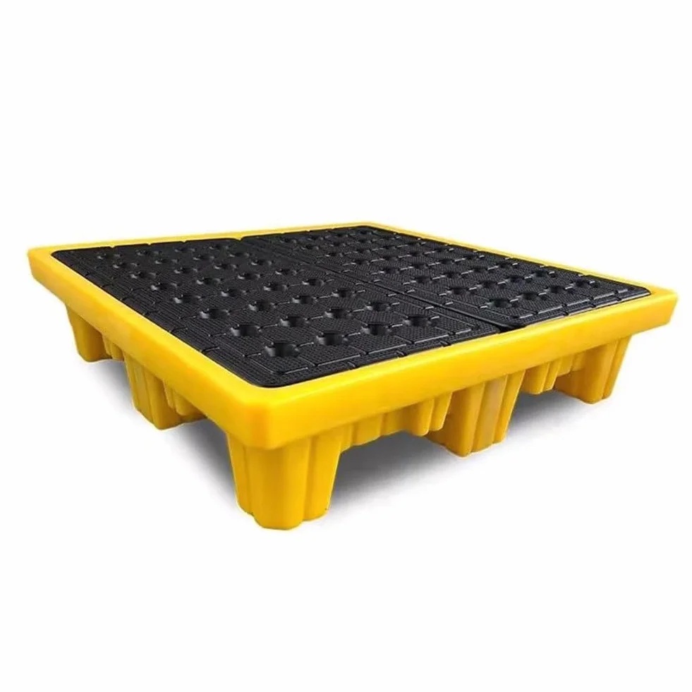 Palette modulaire de confinement de tambour avec plate-forme en plastique anti-fuite (72 x 72 x 16 cm)