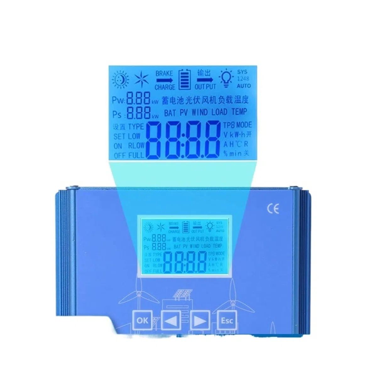 Contrôleur Hybride Solaire éolien Contrôleur Complémentaire Éolien Et Solaire MPPT 12V24V48V Boost Charge De Surveillance Lampadaire