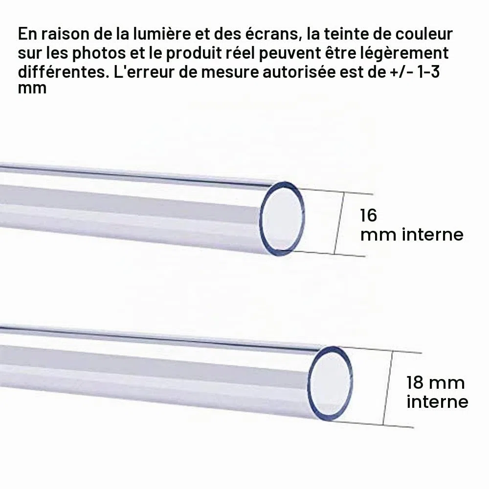 Flintronic Tuyau de Pression 5M - 15 MM ID x 18 MM OD - Pour Air, Oxygène d'Aquarium, Carburant et Huile - Transparent