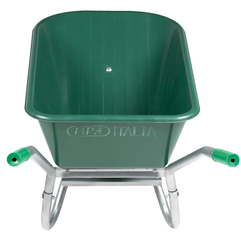 Brouette Vert 90 L 150 kg Acier galvanisé et Plastique, Chariot de Jardin, Brouette de Chantier
