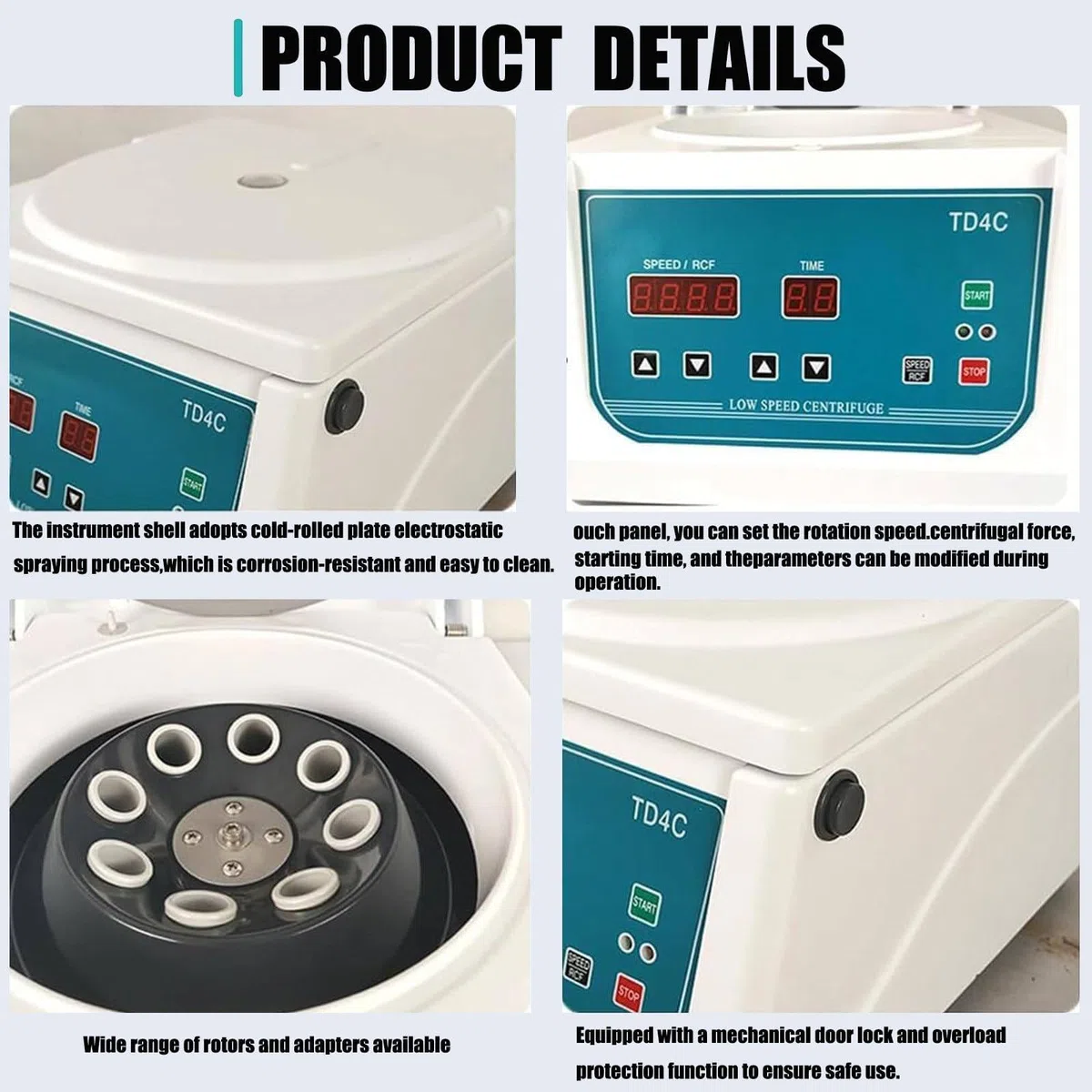 Centrifugeuse De Laboratoire, Professionnelle Centrifugeuse PRP Plasma avec 4000 RPM,Minuterie De 90 Min, Max 2150xg RCF pour La Pratique Médicale Sang/Sérum/Plasma/Graisse