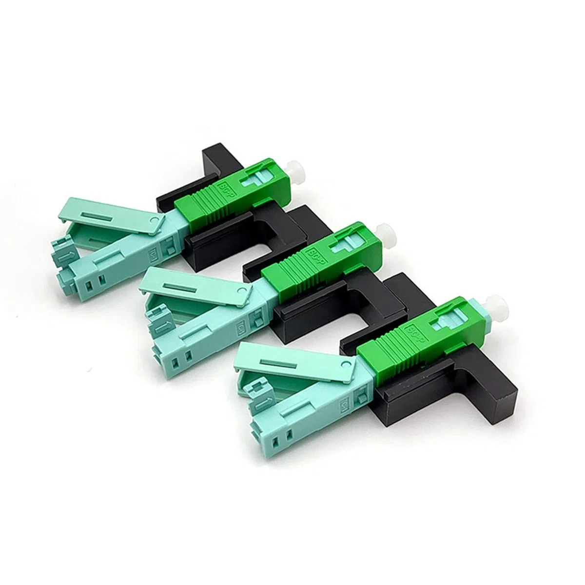 Raccords à fibres optiques Connecteur optique d'assemblage de champ SC APC intégré 100 pièces SC FTTH support connecteur rapide de Fiber avec connecteur rapide de Fiber Équipement de communication