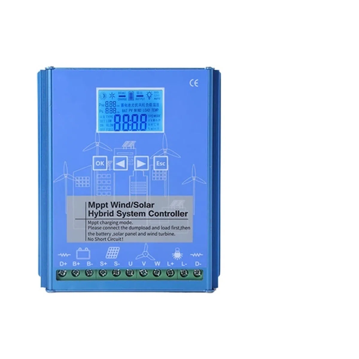 Contrôleur Hybride Solaire éolien Contrôleur Complémentaire Éolien Et Solaire MPPT 12V24V48V Boost Charge De Surveillance Lampadaire