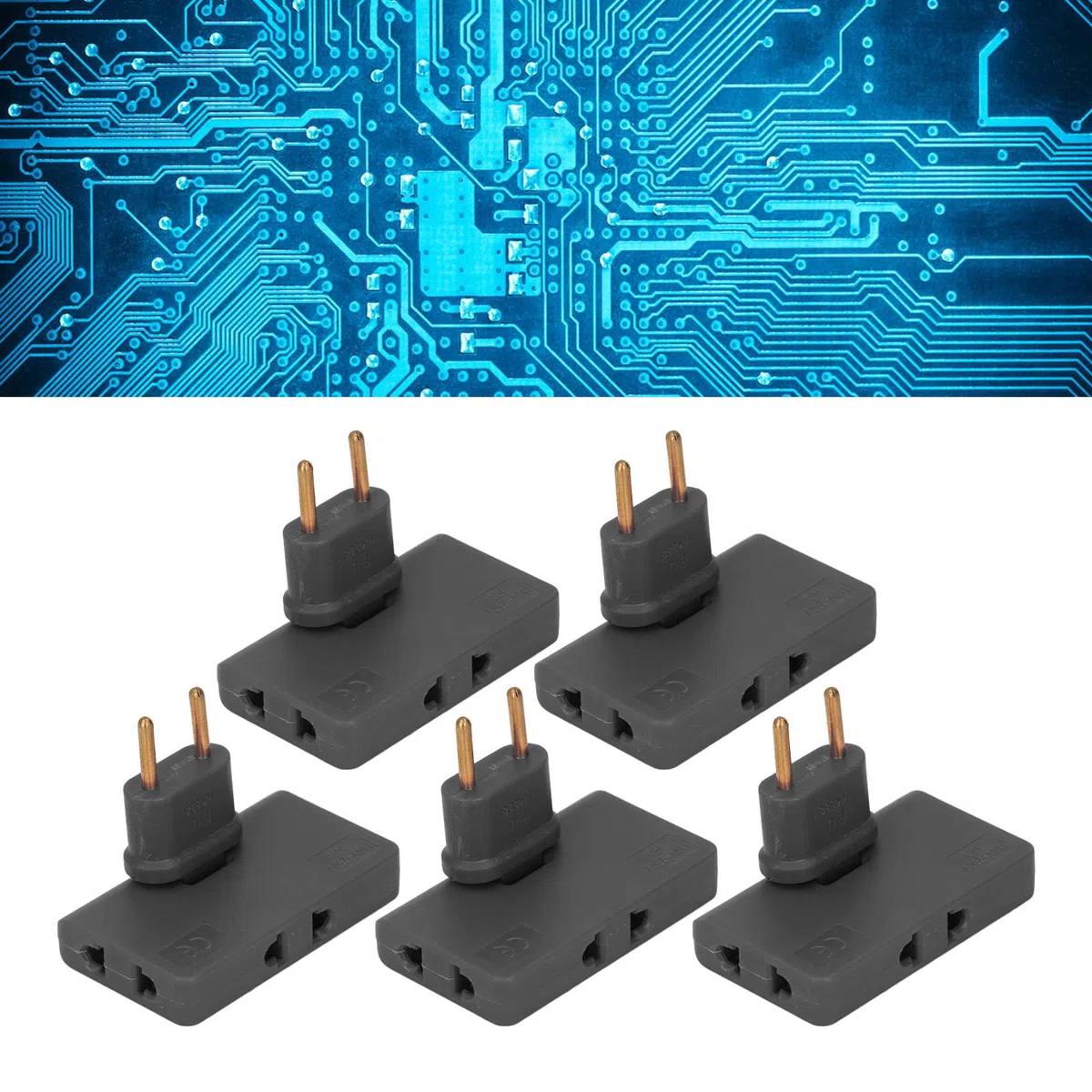 Lot de 5 Convertisseurs de Prise UE, 1500 W sans Fil, Extension à 180 Degrés, 1 à 3 Adaptateurs de Prise UE 110-250 V, Adaptateur de Prise de Courant, Convertisseur de Puissance