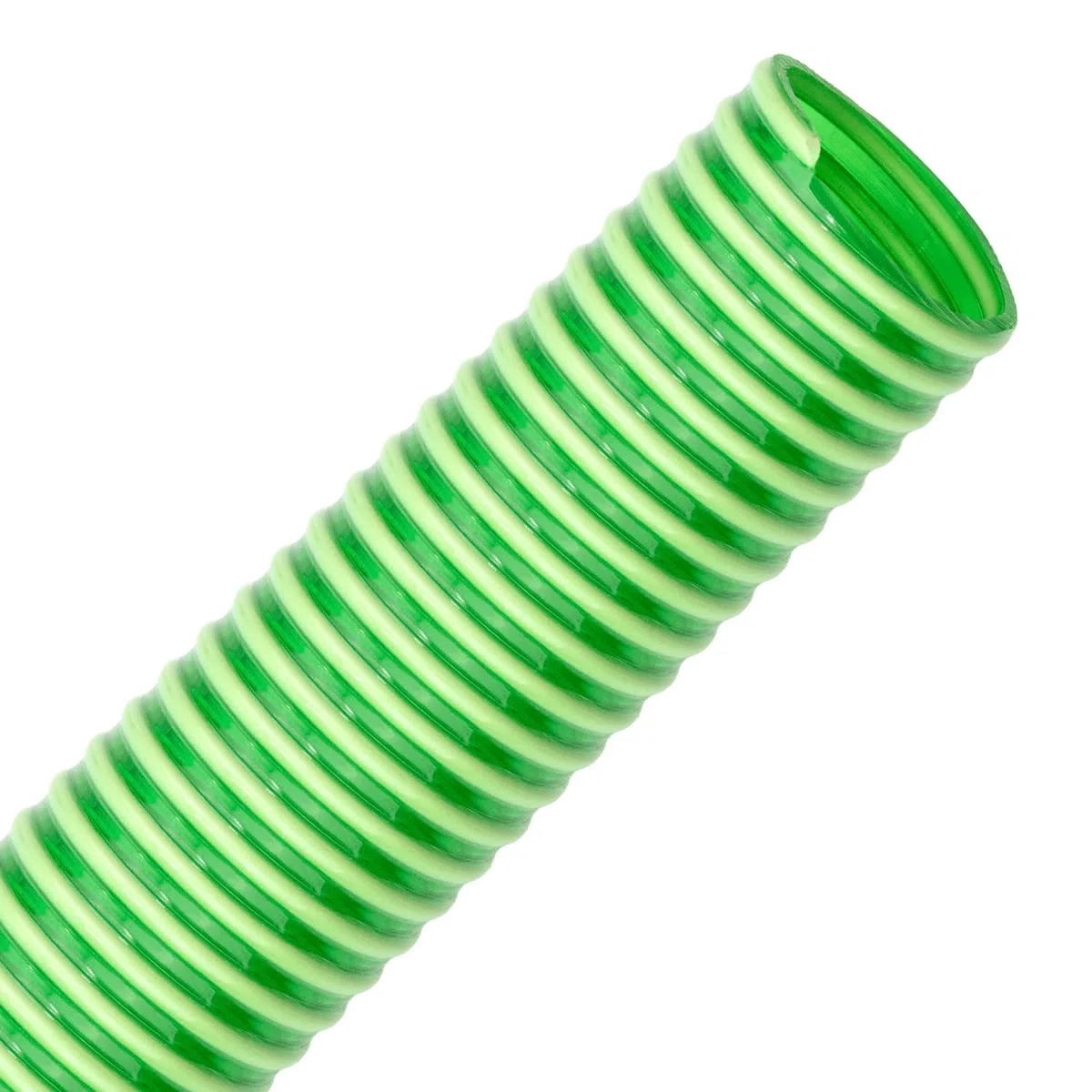 FLEXTUBE GR Ø 40mm Longueur 30m Tuyau spirale en PVC comme tuyau d'aspiration et de refoulement, poids moyen, flexible, vert, transparent