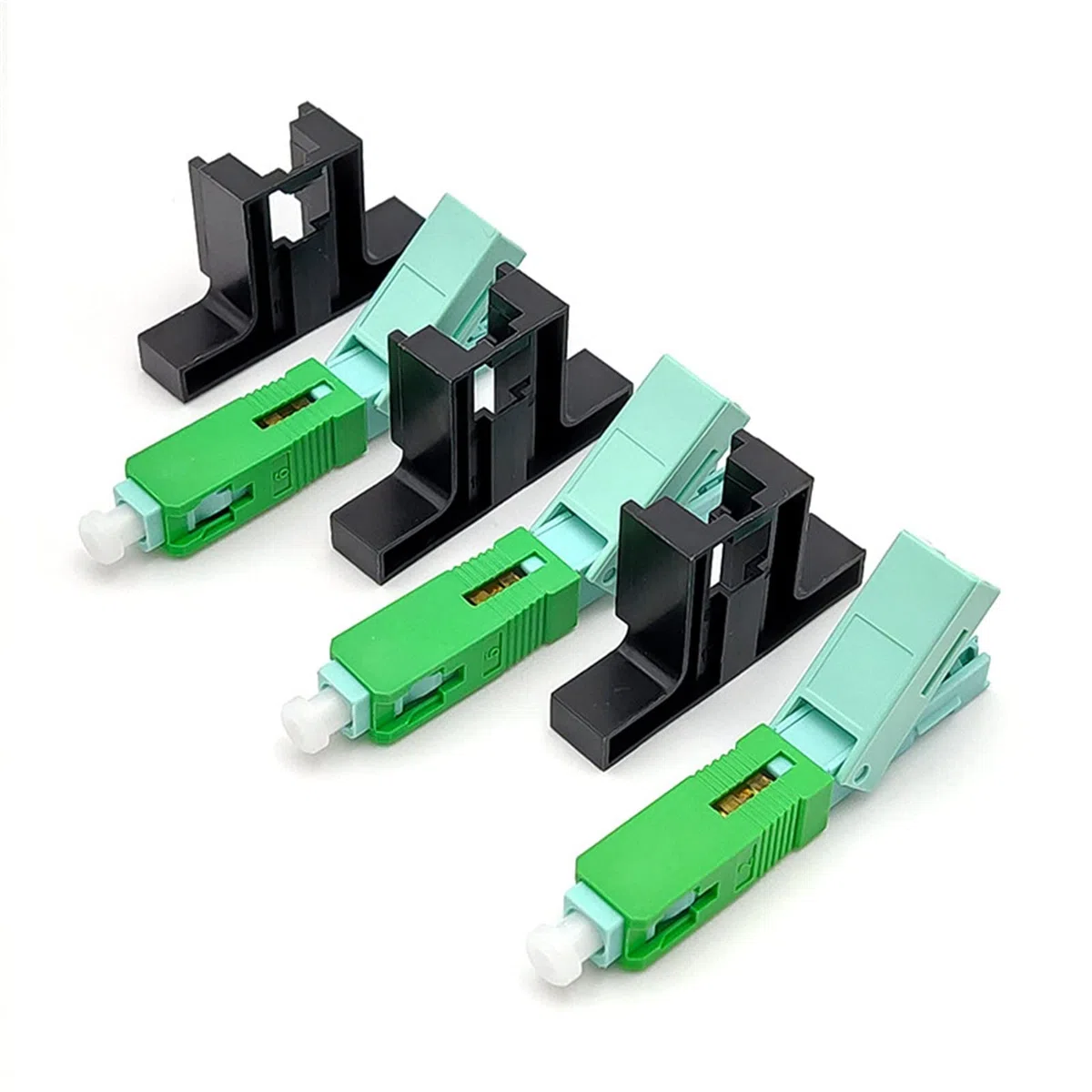 Raccords à fibres optiques Connecteur optique d'assemblage de champ SC APC intégré 100 pièces SC FTTH support connecteur rapide de Fiber avec connecteur rapide de Fiber Équipement de communication