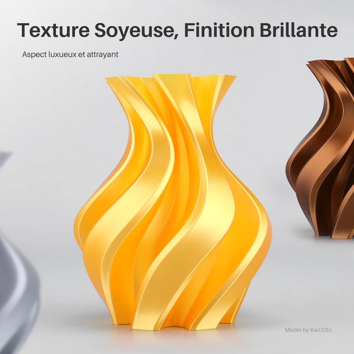 ELEGOO Filament PLA Soie 1,75 mm Soie Or 1KG, Filament pour Imprimante 3D Brillant Précision Dimensionnelle +/- 0,02 mm, Bobine 1kg (2,2 lbs) Compatible avec la Plupart des Imprimantes 3D FDM