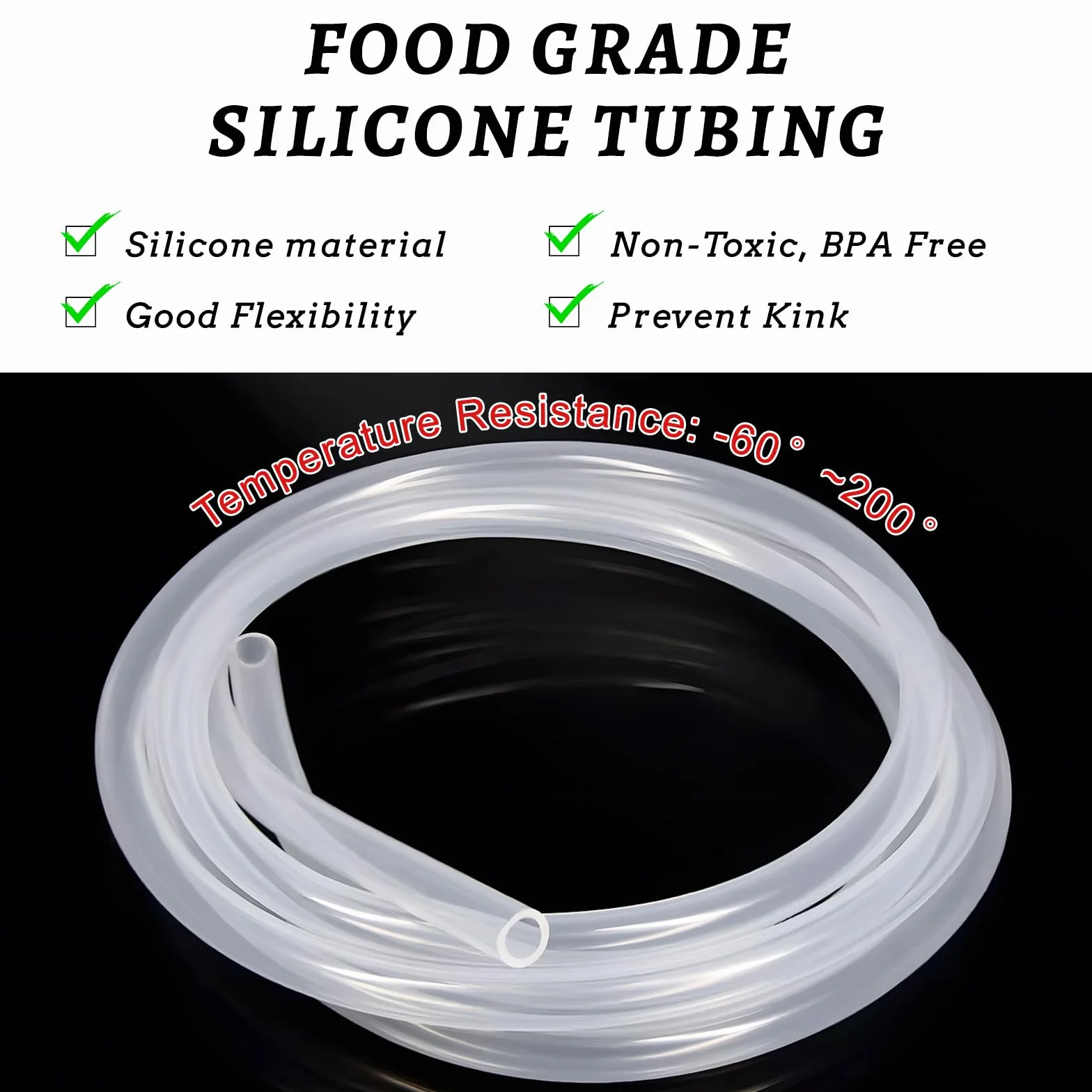 LALAGO Tube en Silicone Flexible Qualité Alimentaire en Caoutchouc Transparent pour la maison, l'eau potable, l'industrie - 13mm ID x OD 18mm, épaisseur de 2,5mm, 3 mètres