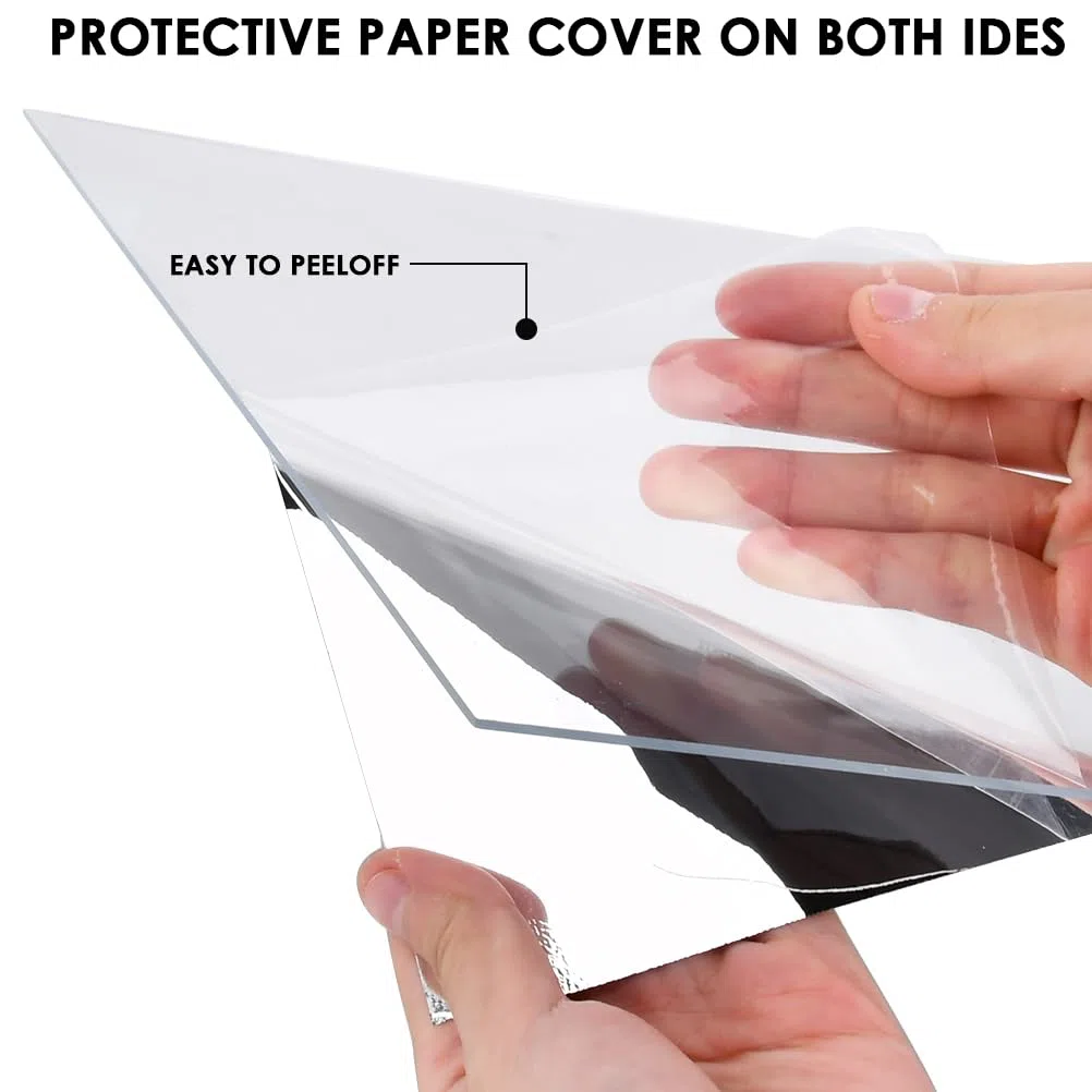Lot de 2 feuilles transparentes en acrylique A3 (300 x 420 mm) 2 mm d'épaisseur pour projets de bricolage, boucliers de protection, signalisation