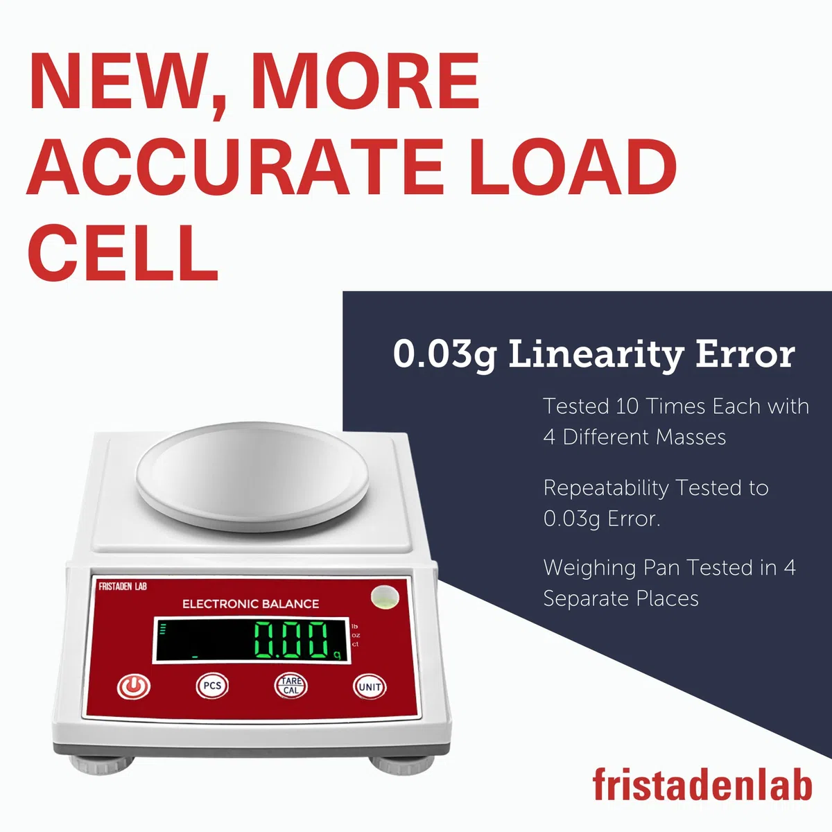 Fristaden Lab Balance de précision 2000 g x 0,01 g - Cellule de charge améliorée pour des mesures plus précises - Balance chimique