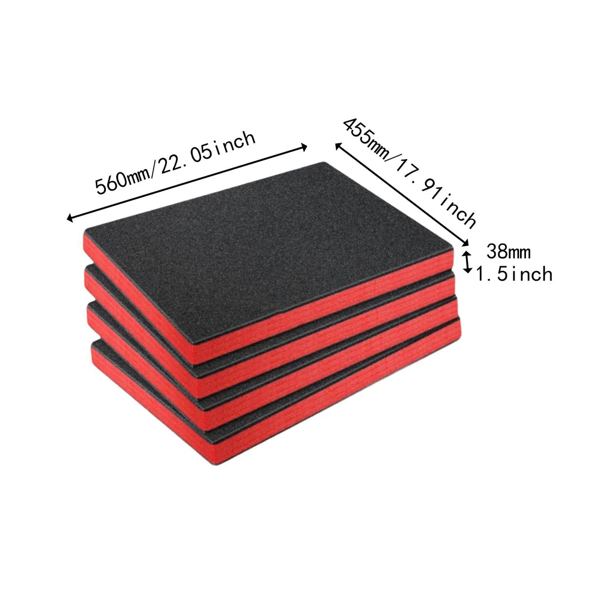 KESOTO 4 Pièces Inserts En Mousse pour Boîte à Outils Rembourrage de Caisse et Feuilles de Calage Amovibles En Mousse EPE pour Un Bon Amorti Des Chocs Appro, 56 Cm X 45.5 Cm X