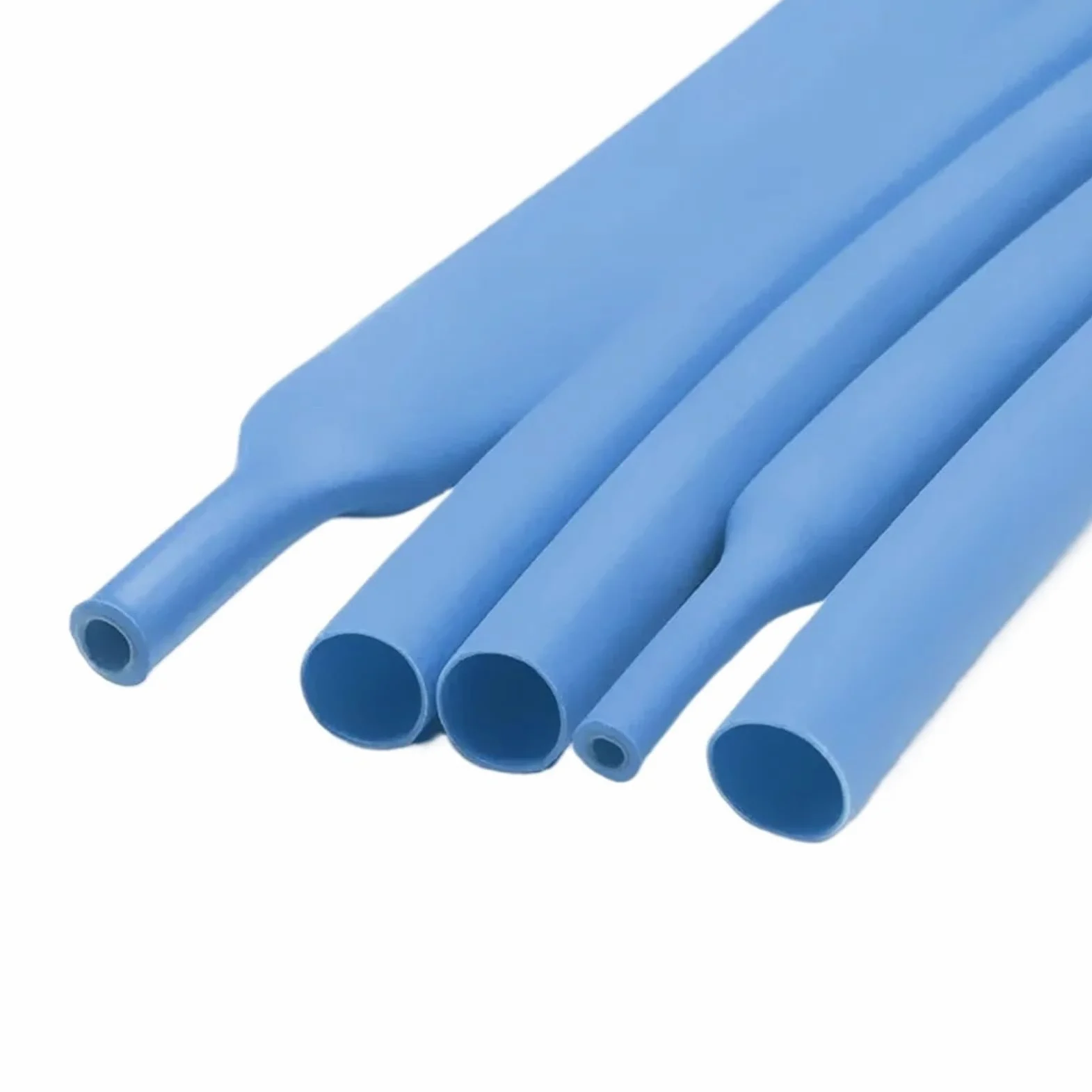 Gaine ThermoréTractable Gaine thermorétractable noire en polyoléfine, 10/50/100 m, 200 m, 3:1, avec colle, rapport de rétrécissement assorti, gaine adhésive for câbles métalliques(Blue,12.7mm,50m)
