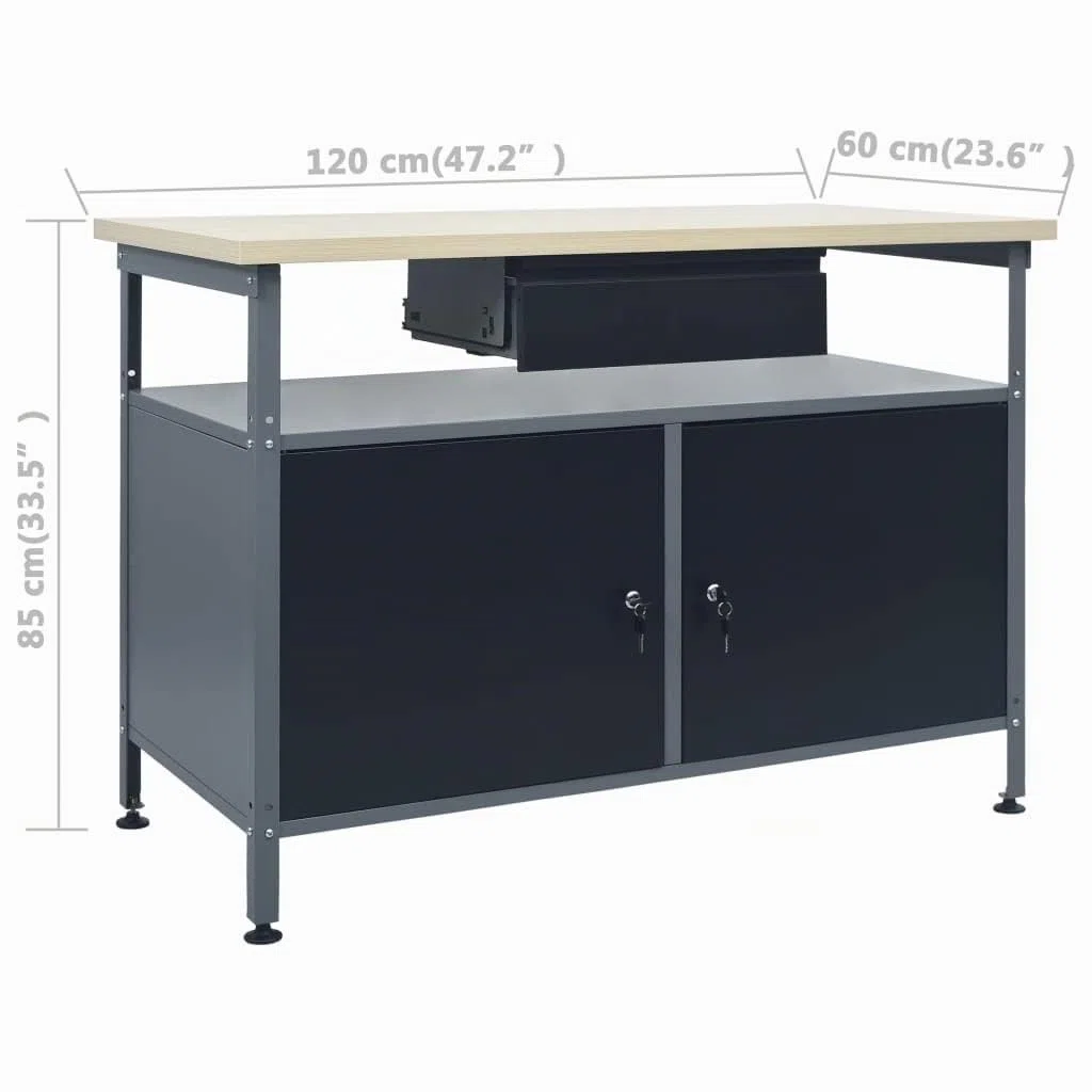 vidaXL Établi avec 3 Panneaux muraux