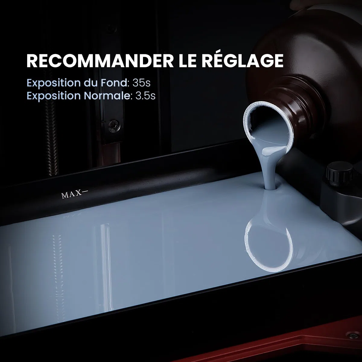 ELEGOO Résine Imprimante 3D LCD Résine Standard à Photopolymérisation UV de 405 nm Résine Photopolymère pour Impression 3D Gris 1000g