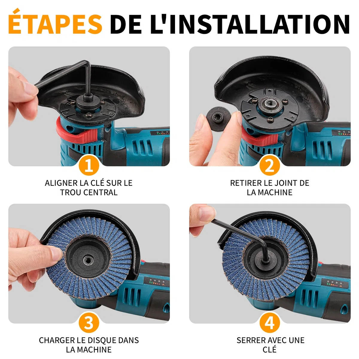 10 Pcs Disques à Lamelles, 75mm Disque 60 Grain Meuleuse Compartiments pour Meuleuse Convient à l'acier Inoxydable, Bois, Métal