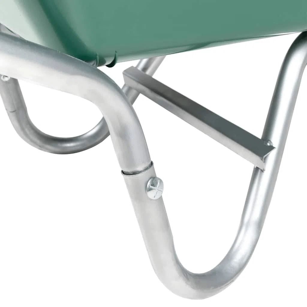 Brouette Vert 90 L 150 kg Acier galvanisé et Plastique, Chariot de Jardin, Brouette de Chantier