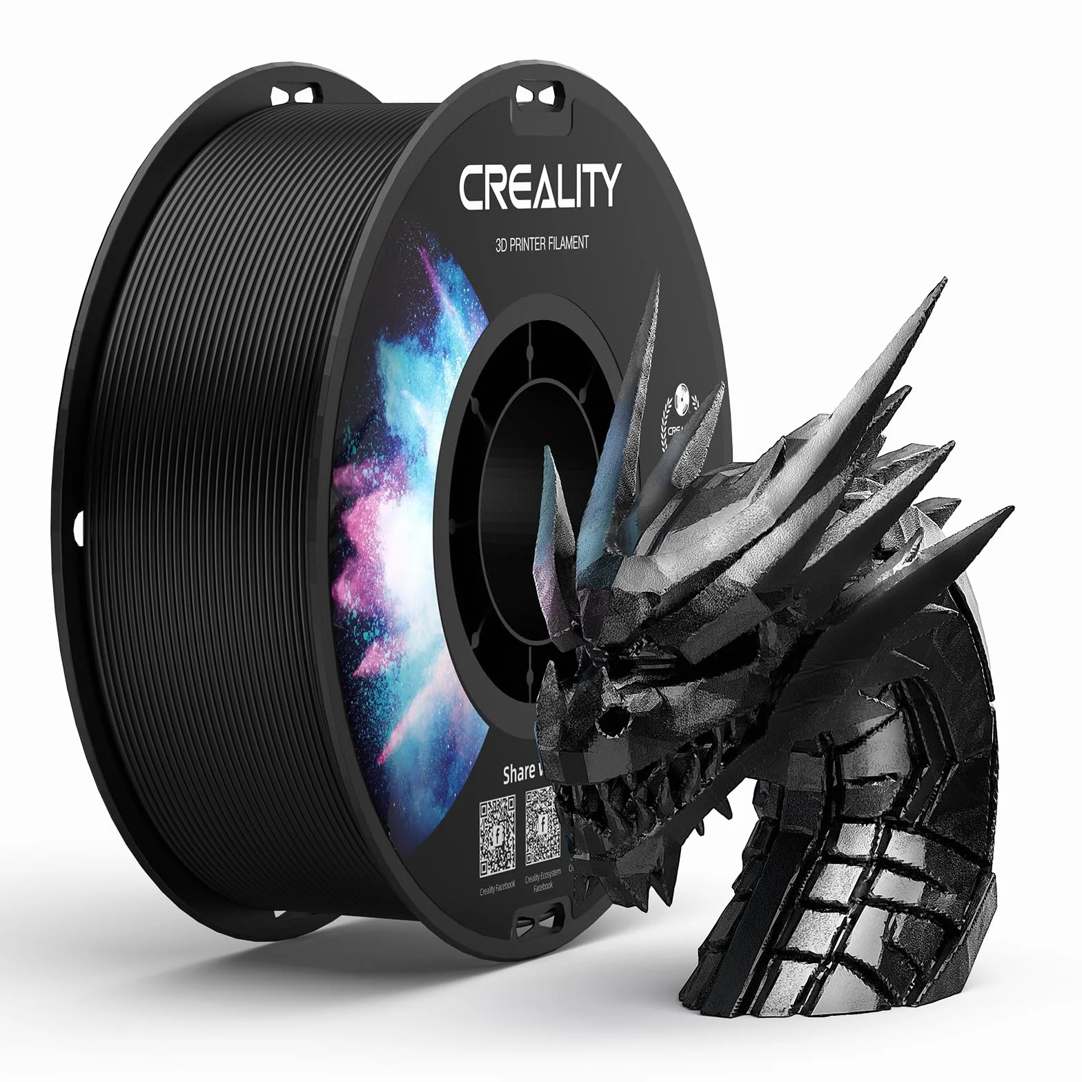 Creality PETG Filament,1.75 mm PETG Pour Imprimante 3D:Excellente Résistance Haute Précision Dimen+/- 0,02 mm Bobine de 1kg(2,2 lb), for Avec la Plupart Des Imprimantes 3D FDM,CR PETG Noir