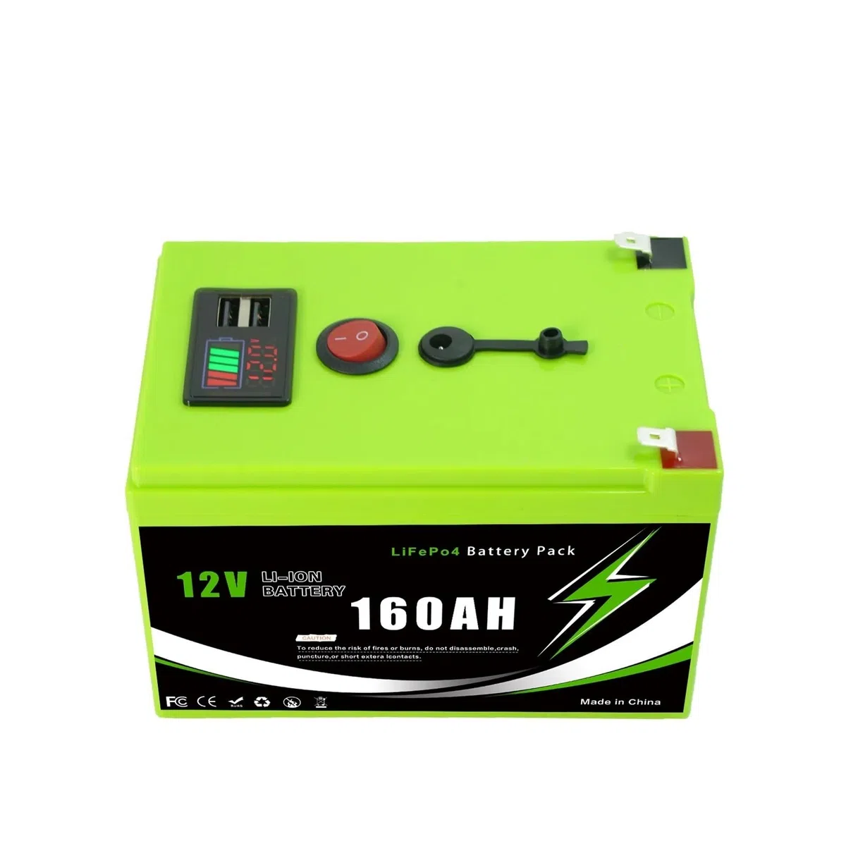 Batterie Rechargeable 200AH 12v, Batterie Au Lithium Fer Phosphate Avec BMS for Applications Solaires Fiables En Camping-car, Hors Réseau Et Marines