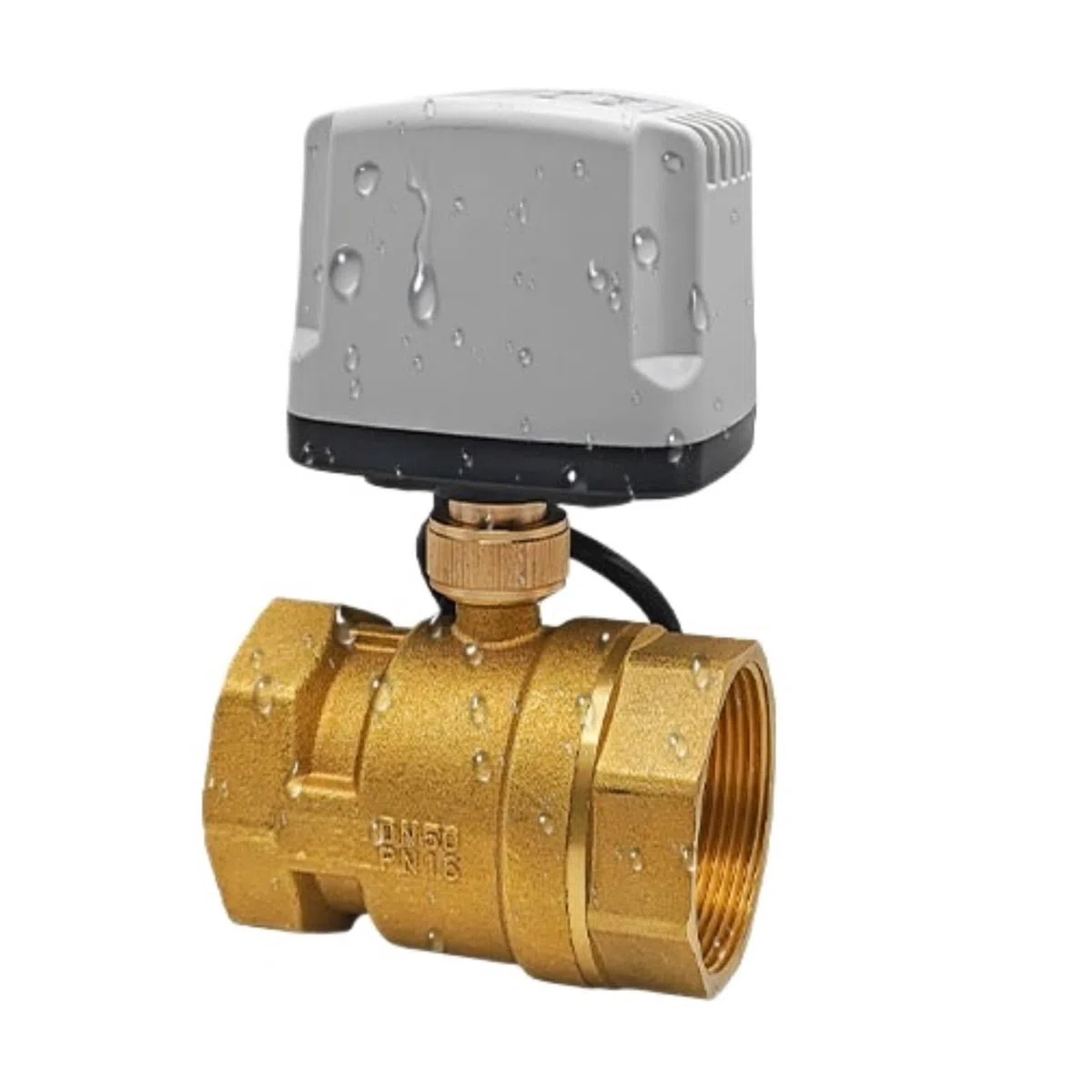 Valve motorisée Vanne à boisseau sphérique électrique à ouverture rapide DN15-DN50 3-4s, filetage femelle, laiton, IP65, motorisée, 2 voies, AC/DC 12 V, 24 V, 220 V(DN40,CLOSED_220VAC_CR04K)