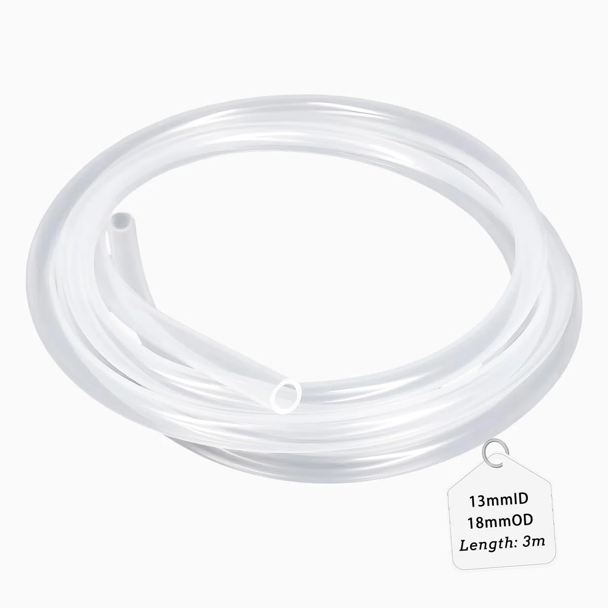 LALAGO Tube en Silicone Flexible Qualité Alimentaire en Caoutchouc Transparent pour la maison, l'eau potable, l'industrie - 13mm ID x OD 18mm, épaisseur de 2,5mm, 3 mètres