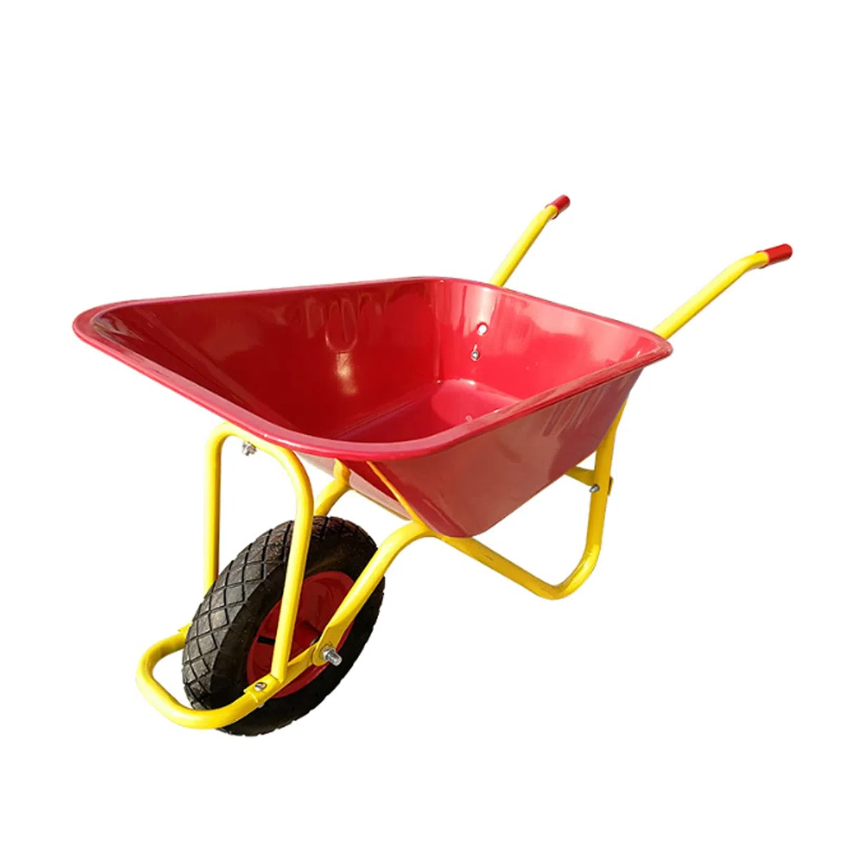 Brouette de jardin chariot transport feuilles bois construction chantier métal zingué roue Solid wheel profil Brouette de Jardin Chariot de Transport Tout-Terrain 150 kg