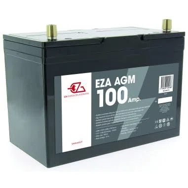 EZA Batterie Auxiliaire AGM 100Ah Etanche et sans Entretien Camping-Car