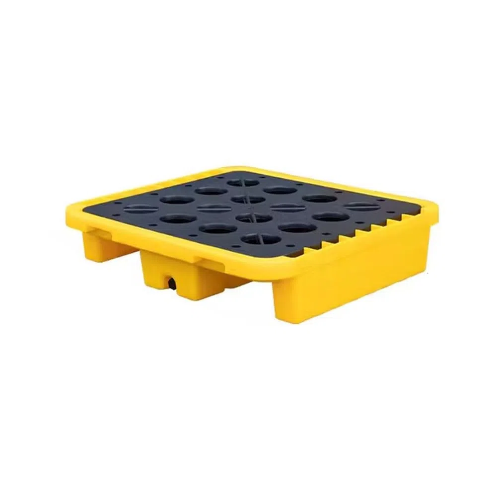 Palette modulaire de confinement de tambour avec plate-forme en plastique anti-fuite (72 x 72 x 16 cm)