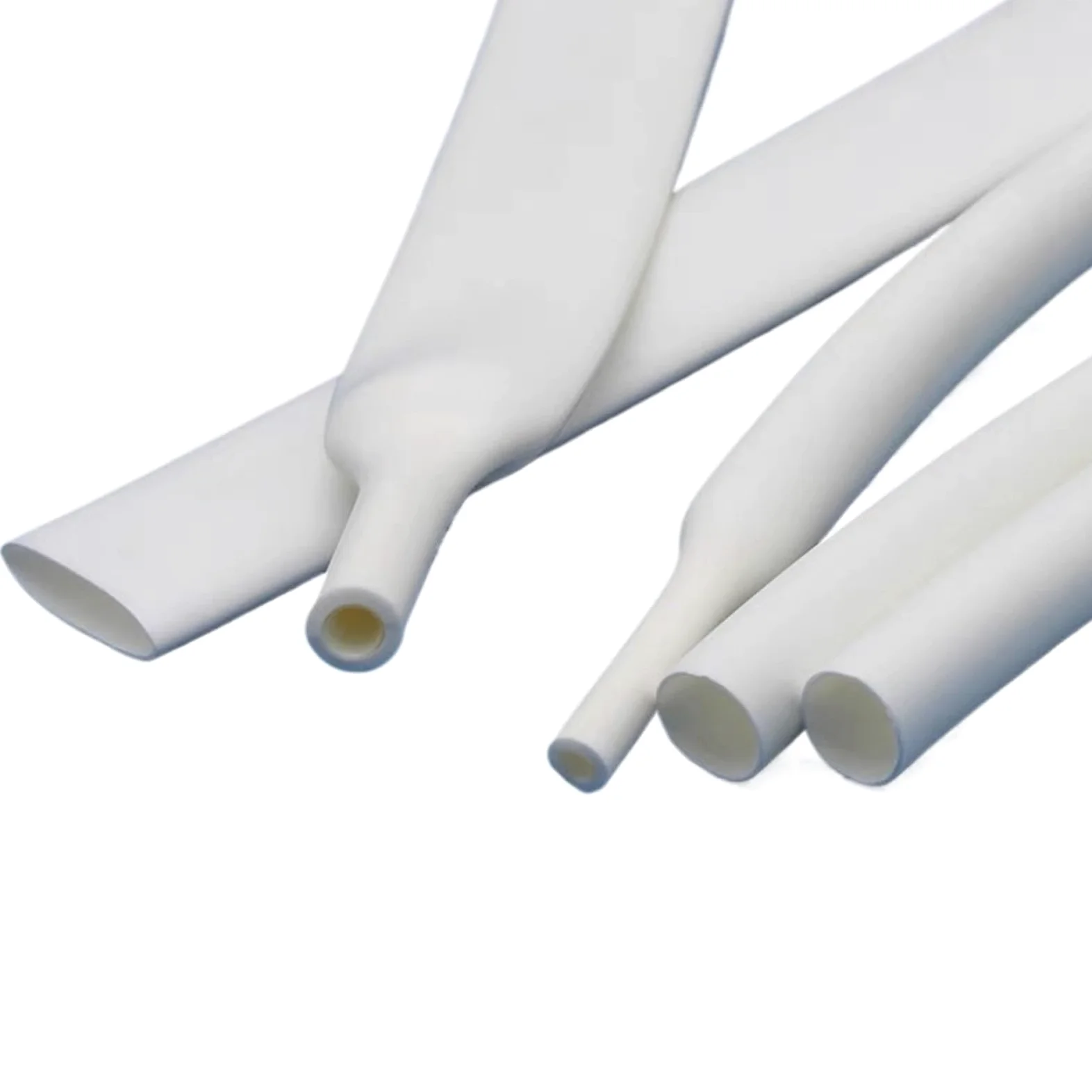 Gaine ThermoréTractable Gaine thermorétractable noire en polyoléfine, 10/50/100 m, 200 m, 3:1, avec colle, rapport de rétrécissement assorti, gaine adhésive for câbles métalliques(White,4.8mm,200m)