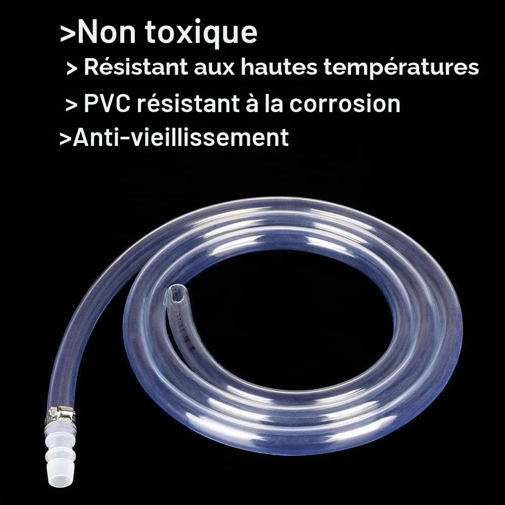 Flintronic Tuyau de Pression 5M - 15 MM ID x 18 MM OD - Pour Air, Oxygène d'Aquarium, Carburant et Huile - Transparent