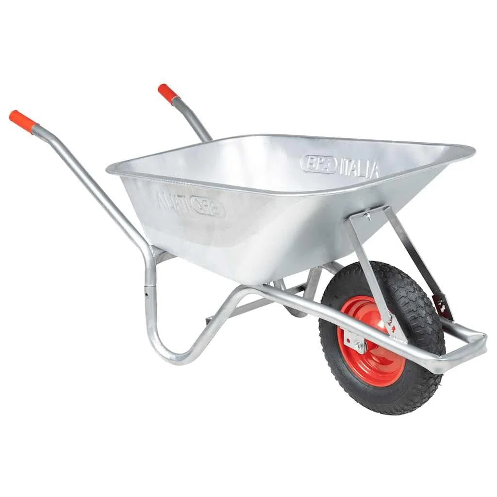 Brouette Chariot 90 L, 150 kg, Acier galvanisé et Plastique, Roue Pneu Gonflable, poignée Confortable, Transport Charge Lourd pour Jardin Potager Chantier extérieur maconnerie Outil Terre