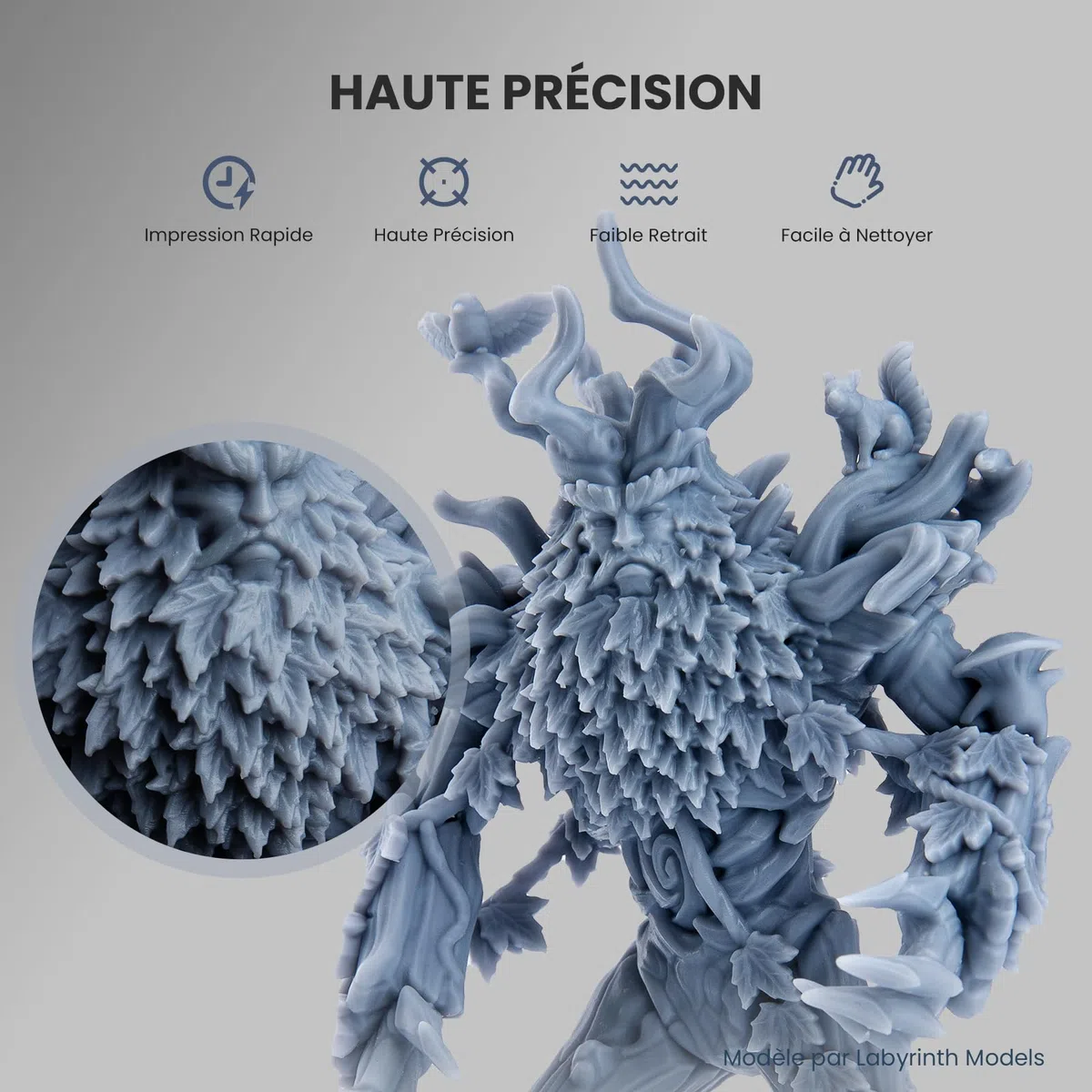 ELEGOO Résine Imprimante 3D LCD Résine Standard à Photopolymérisation UV de 405 nm Résine Photopolymère pour Impression 3D Gris 1000g